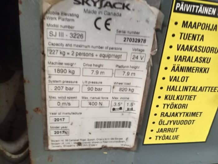 Skyjack SJ3226, sähkökäyttöinen saksilavanostin - Image 5