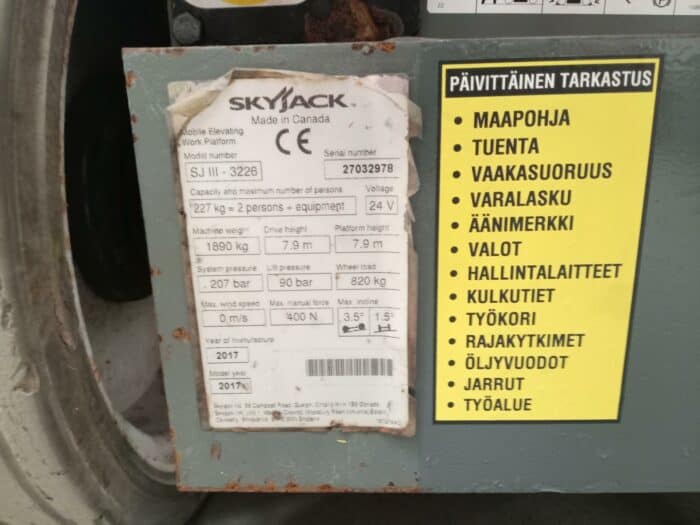 Skyjack SJ3226, sähkökäyttöinen saksilavanostin - Image 8