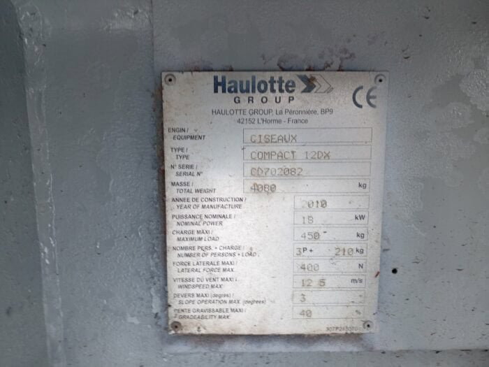 Haulotte Compact 12DX saksilavanostin, 4WD - Image 18