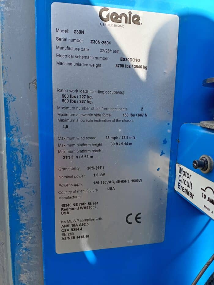 Genie Z30N akkukäyttöinen kuukulkija - Image 10