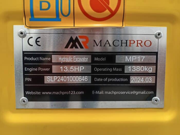 Machpro MP17 Minikaivuri, Levenevä alavaunu (Esittelykäytöstä) - Image 20
