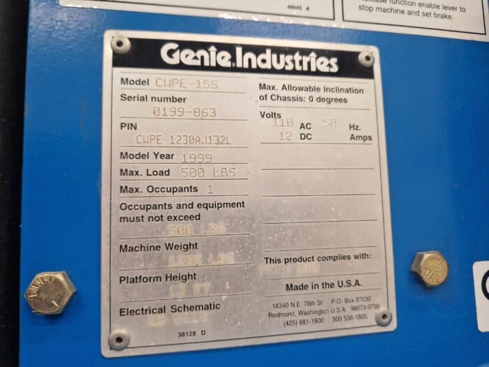 Genie CWPE-15S teleskooppipuominostin - Image 10