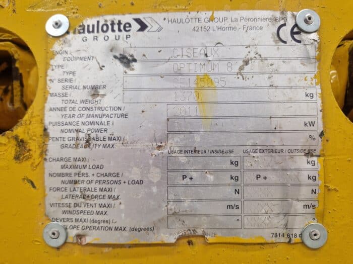 Haulotte Optimum 8 akkukäyttöinen saksilavanostin - Image 8