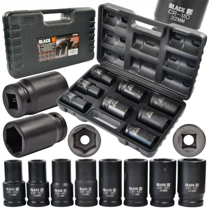 Voimahylsysarja kuusiokolo 3/4″, Black