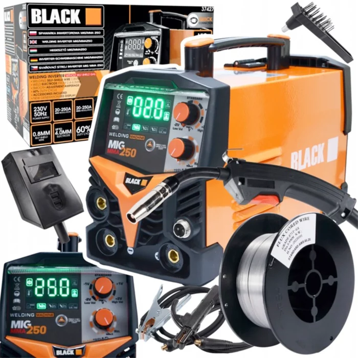Hitsausinvertteri MIG/MMA/FLUX 250A, Black - Image 5