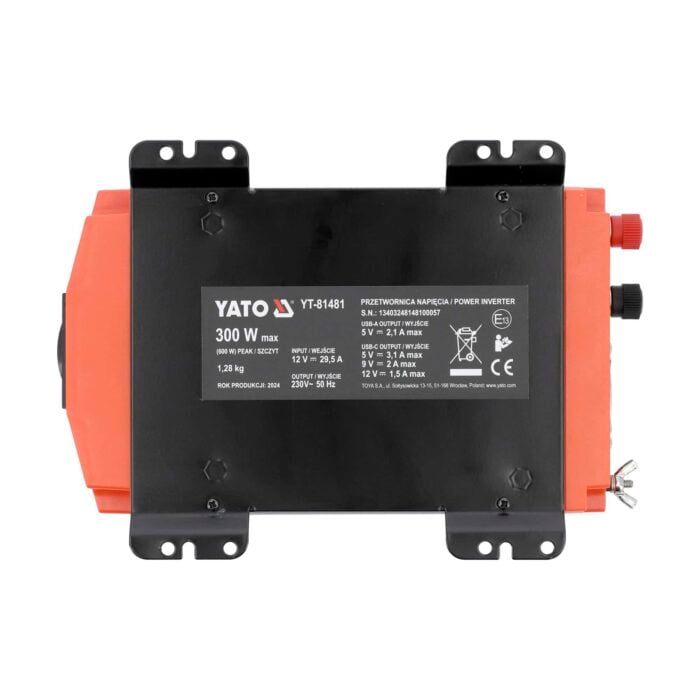 Invertteri 12V/230V 300 W, Yato - Image 3