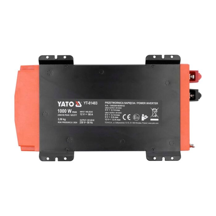 Invertteri 12/230V 1000W, Yato - Image 3