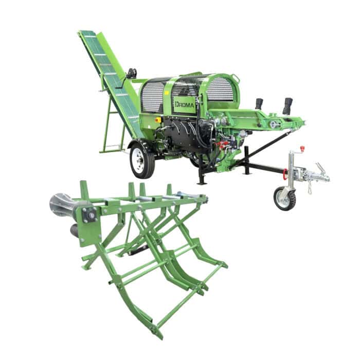 Klapikone 12 t hihnakuljettimella ja hydraulisella nostopöydällä, Droma wood