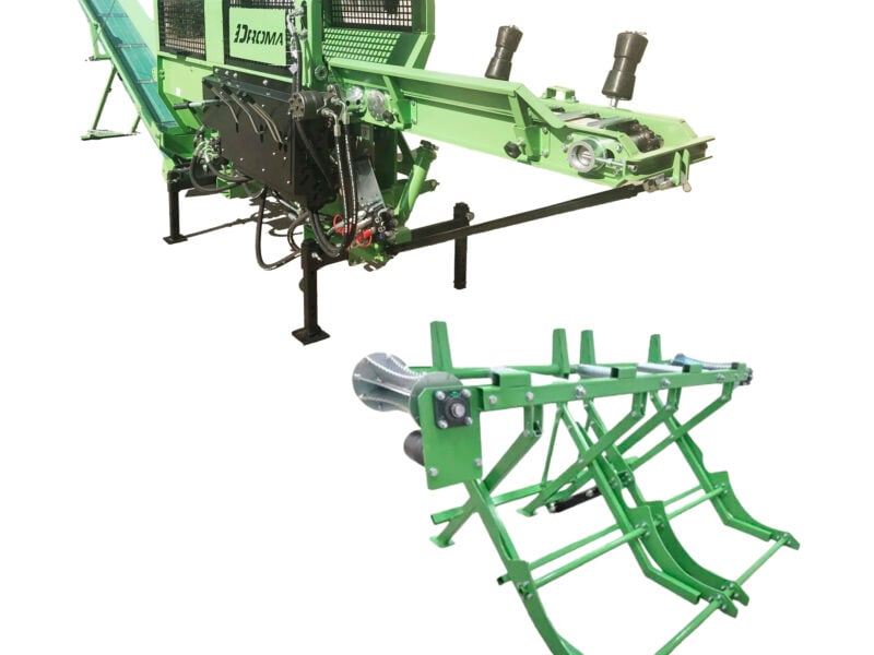 Klapikone 12 T PTO kuljetushihnalla ja hydraulisella nostopöydällä, Droma wood