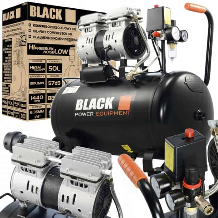 Paineilmakompressori 50 L, Black - Image 7