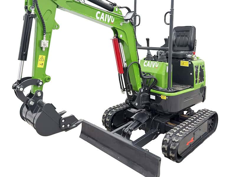 Minikaivuri kumiteloilla 1,1 t, levenevä alavaunu, Caivu HFT10