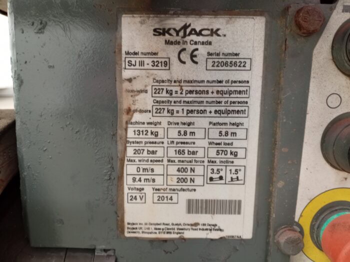 Skyjack SJ3219 saksilavanostin, Katsastettu, Uudet akut! - Image 11