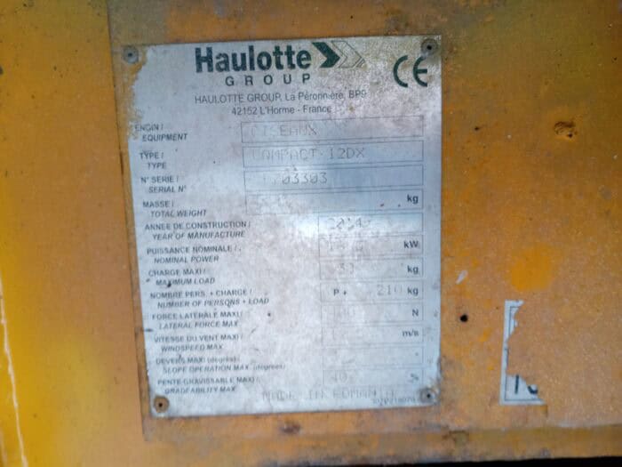 Haulotte Compact 12DX Saksilavanostin, 10 vuotis-ja vuositarkastettu - Image 15