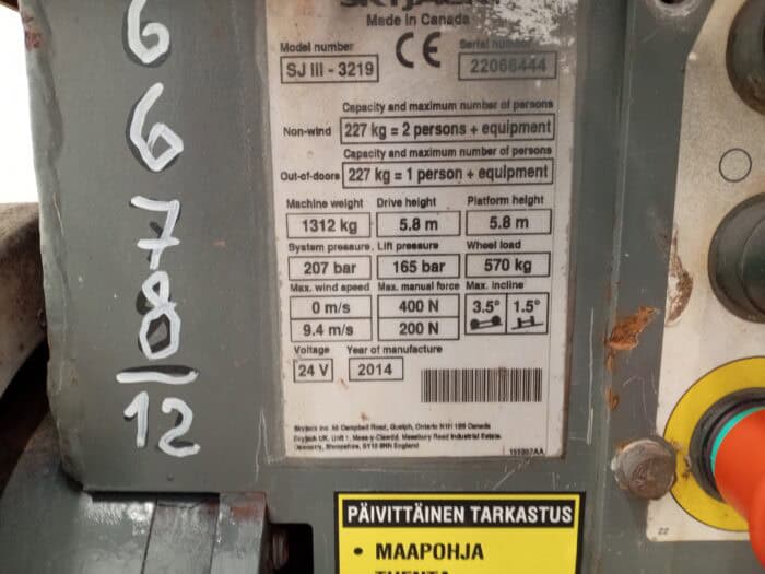 Skyjack SJ3219 Saksilavanostin,Katsastettu, Uudet akut ja yläohjain! - Image 11