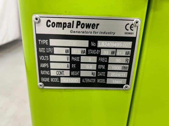 Generaattori Compal Power VG-R30 41kVA - Image 16