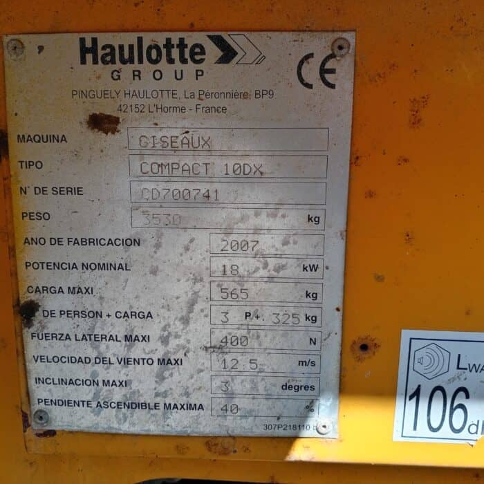 Haulotte Compact 10DX saksilavanostin, 10 v. katsastettu! - Image 19