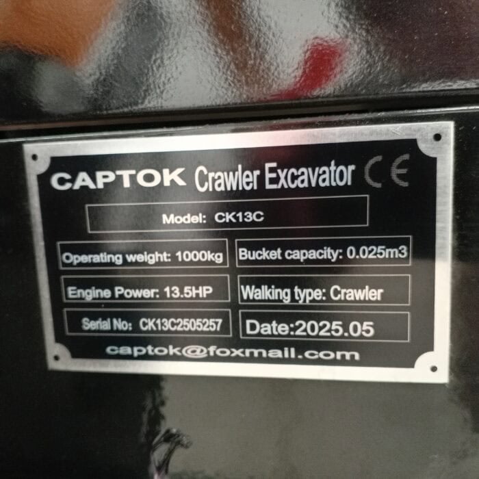 Captok CK13C Minikaivuri Hytillä, Bensiini 13,5 hv - Image 15