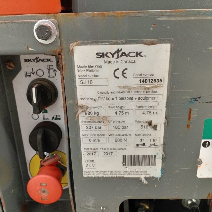 Skyjack SJ16 Teleskooppipuominostin, Katsastettu ja Uudet akut! - Image 8