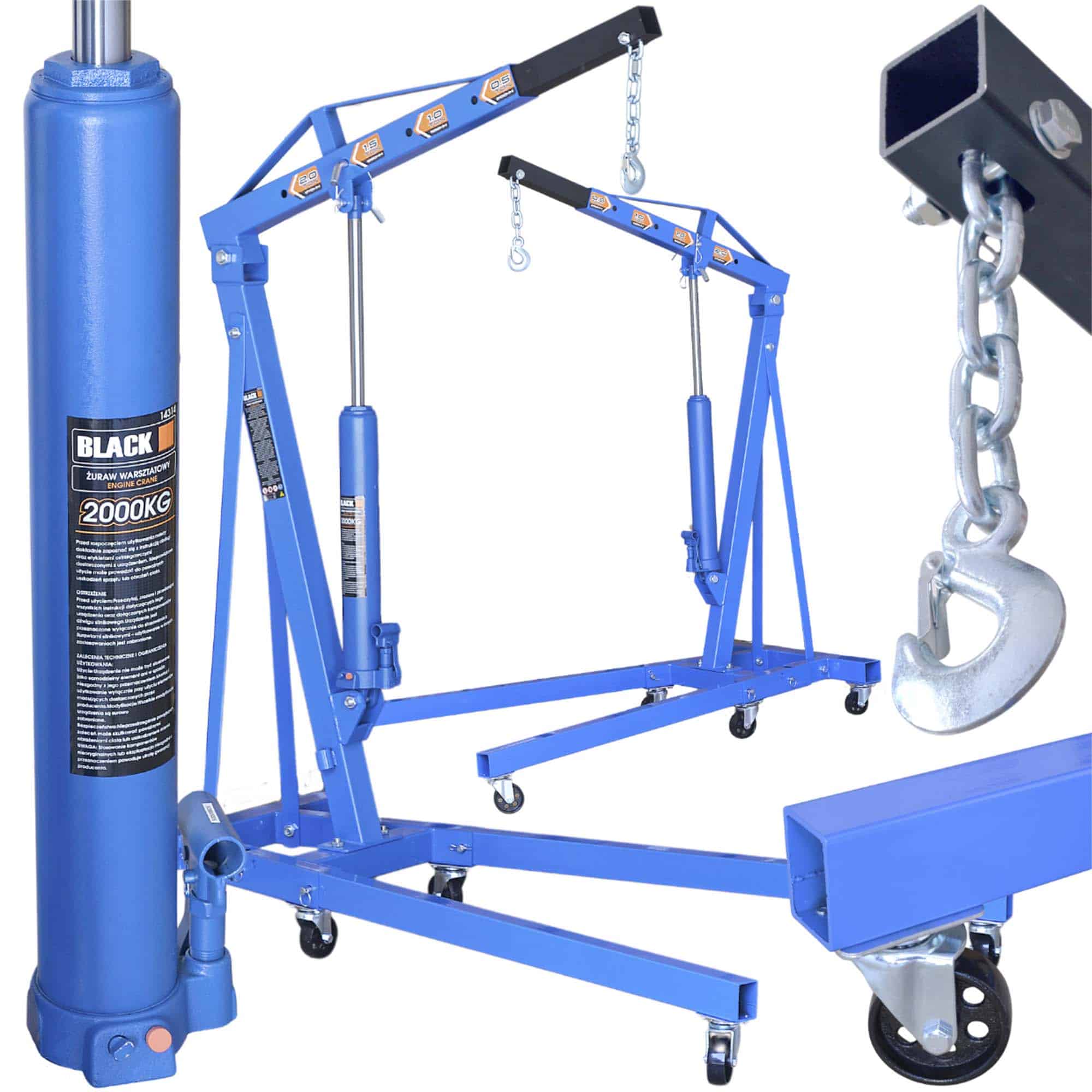 Moottorinostin 2000 kg, Black - Image 6