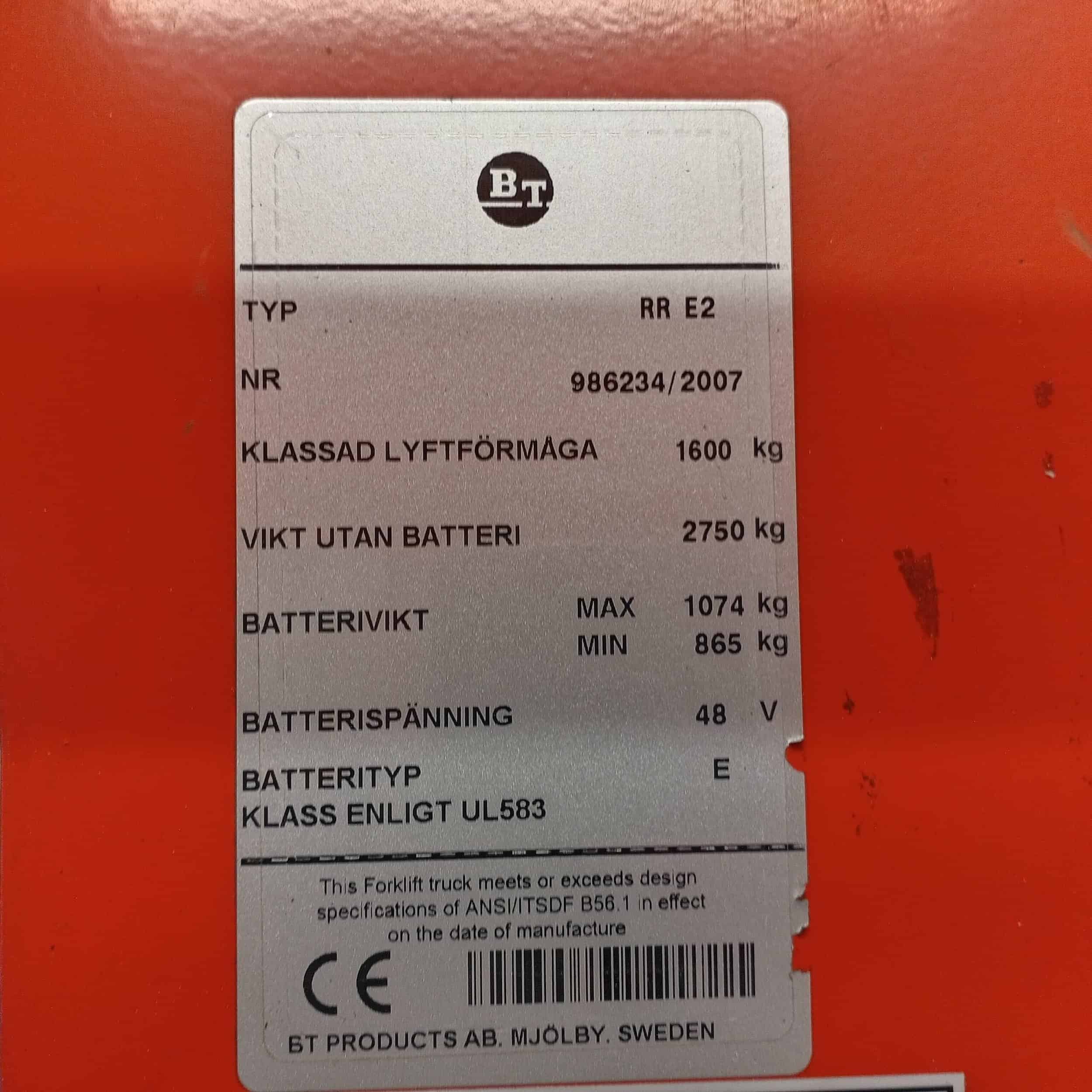 BT RR E2 Työntömastotrukki, Hydrauliset piikit! - Image 16