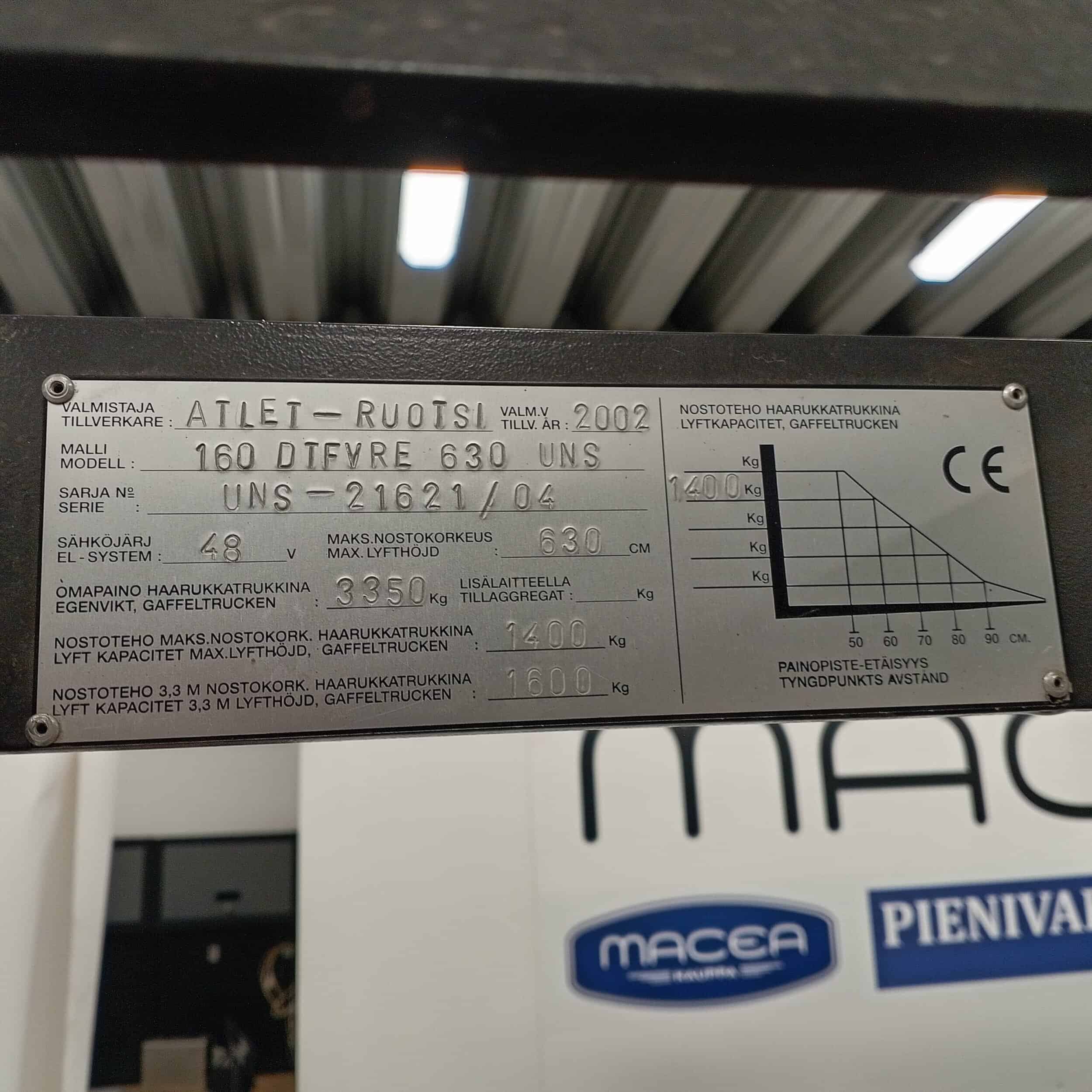 Atlet 160DTFVRE 630 Työntömastotrukki - Image 10