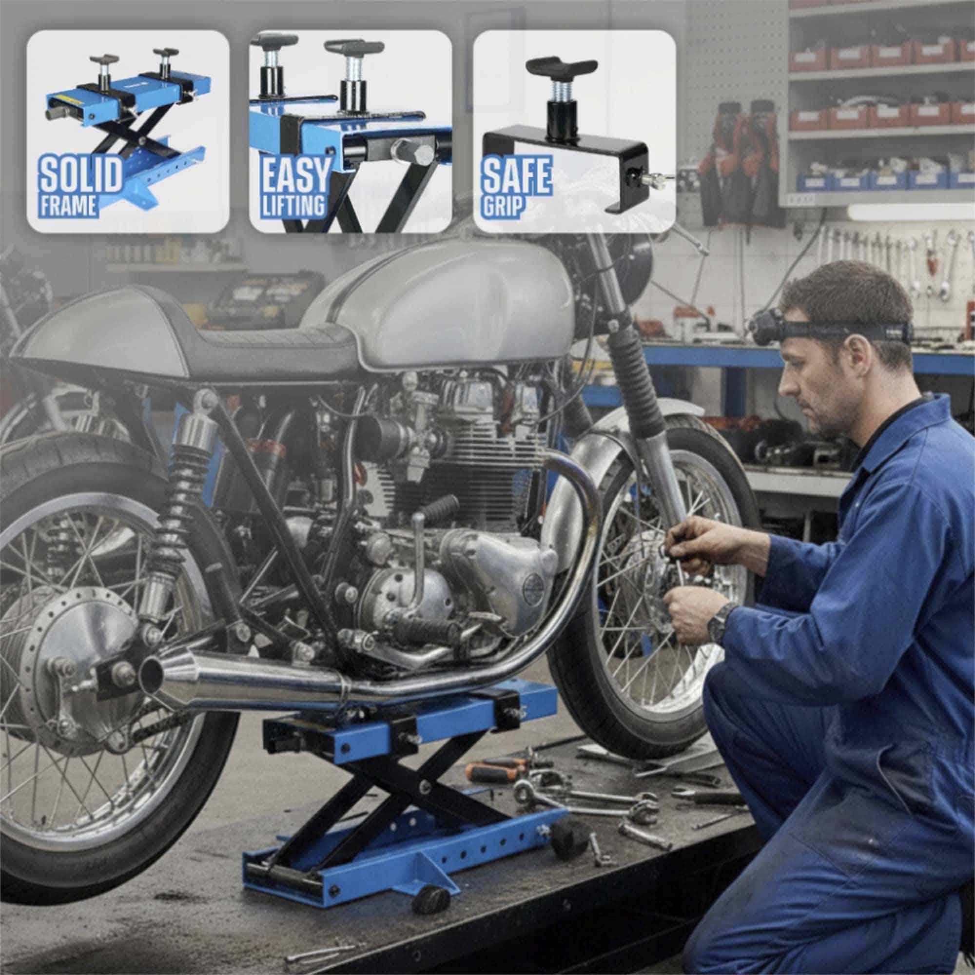 Moottoripyöränostin 500 kg, Black - Image 7