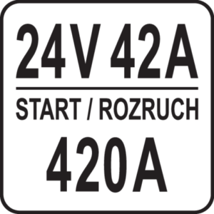 Akkulaturi / apukäynnistin 12/24V 20-800 Ah IP20, Yato