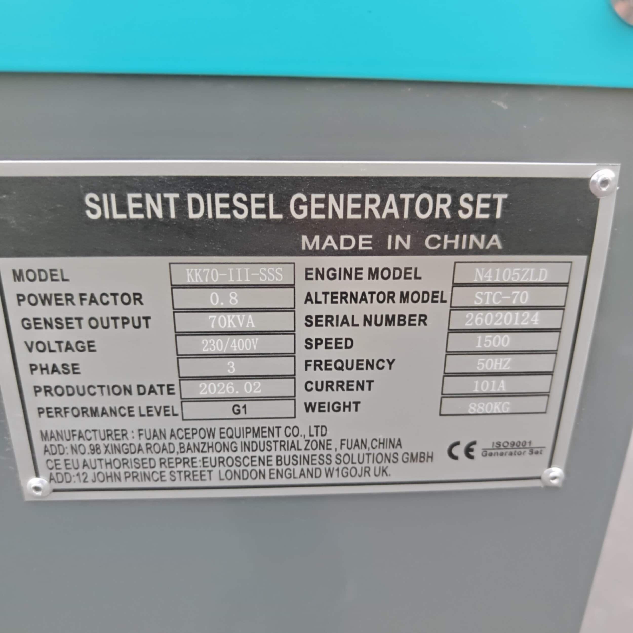 Kawakenki KK-70-III-SSS 70kVA Generaattori Vm 2026 - Image 14
