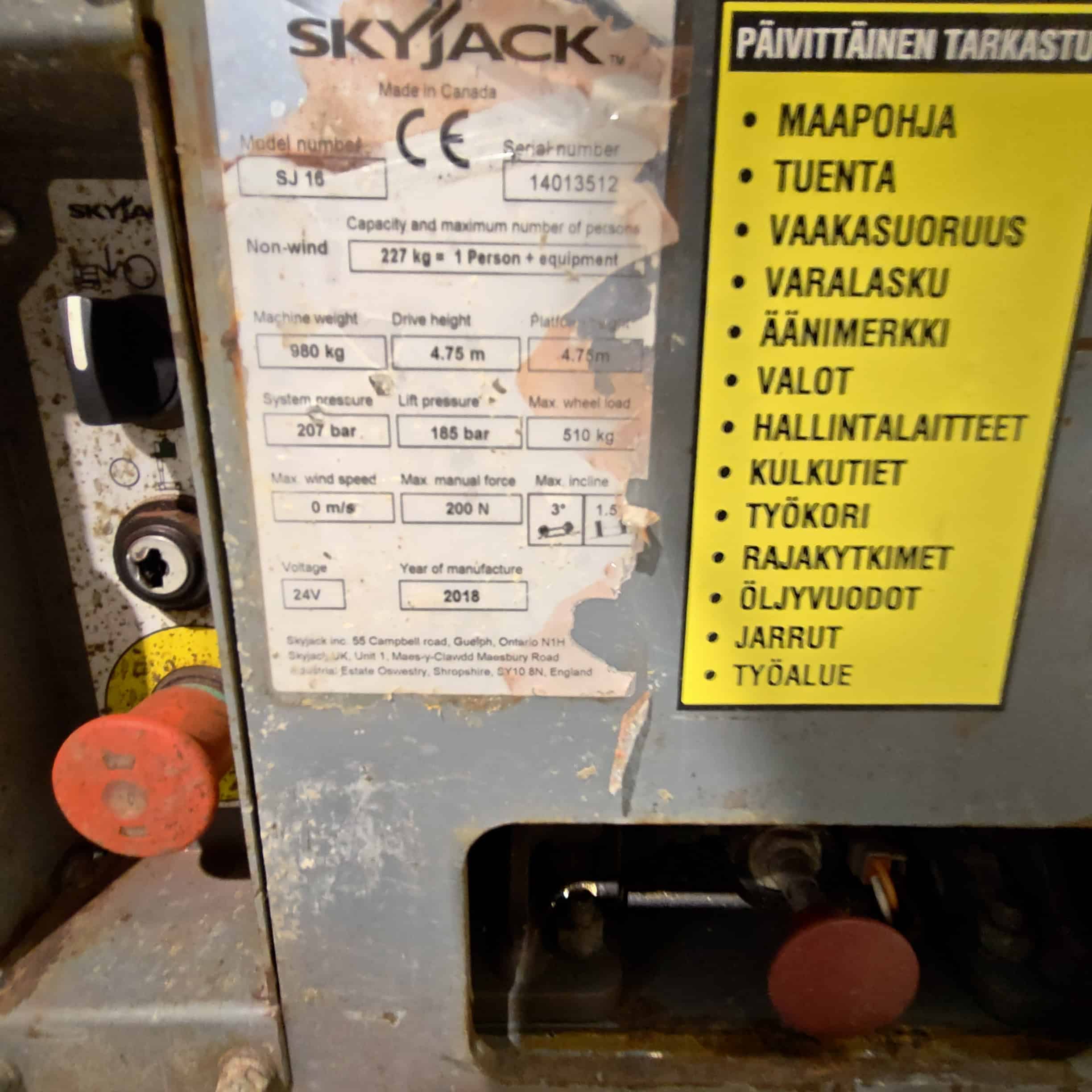 Skyjack SJ16 Teleskooppipuominostin, Katsastettu! - Image 10
