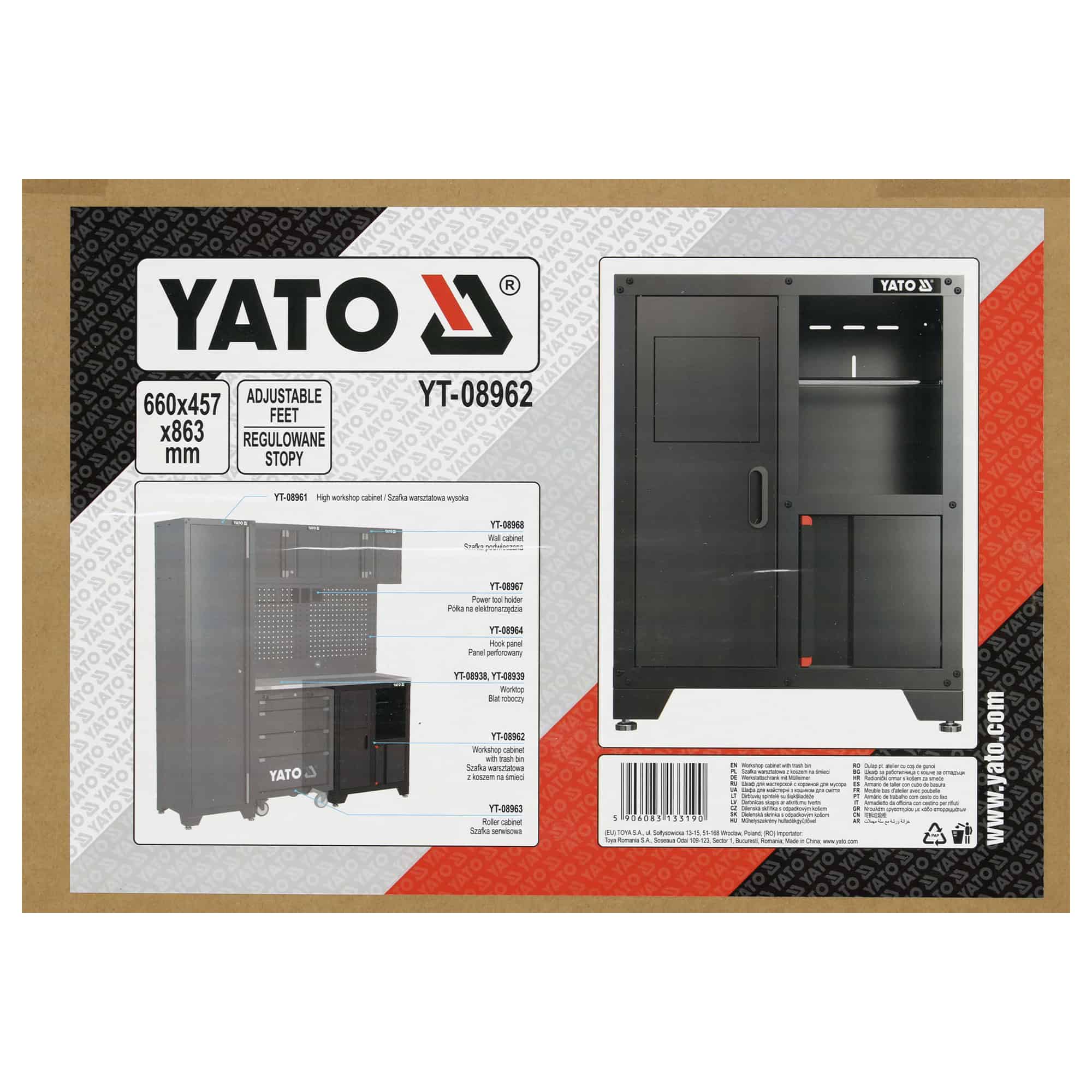 Työkalukaappi jäteastialla 86,3 cm, Yato - Image 8