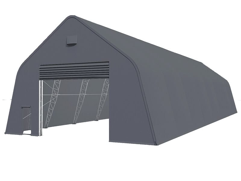 Pressuhalli 9,15 x 24,4 x 6,1 m 900g, Droma Works.