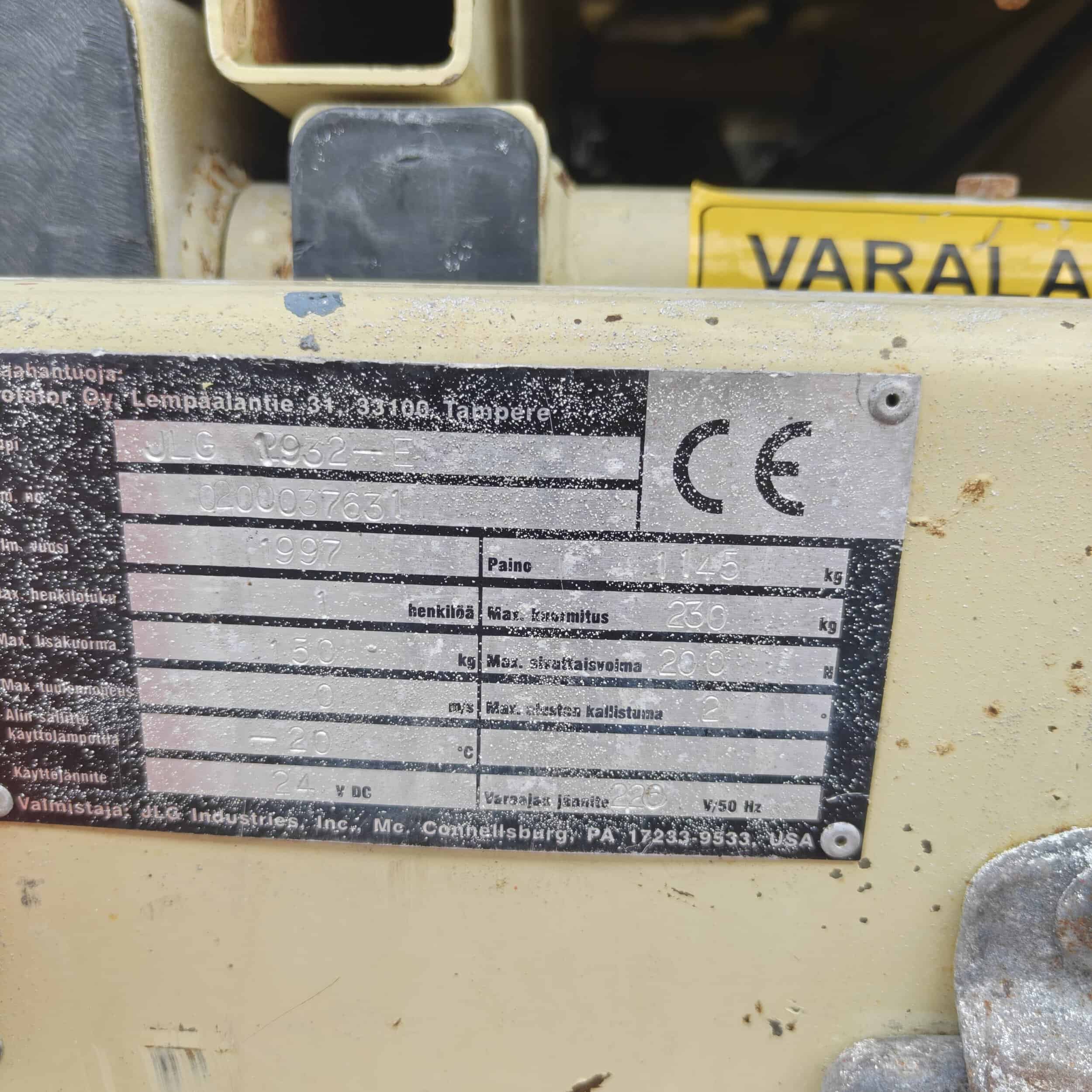 JLG 1932 E saksilavanostin vm.1997 Katsastettu! - Image 10