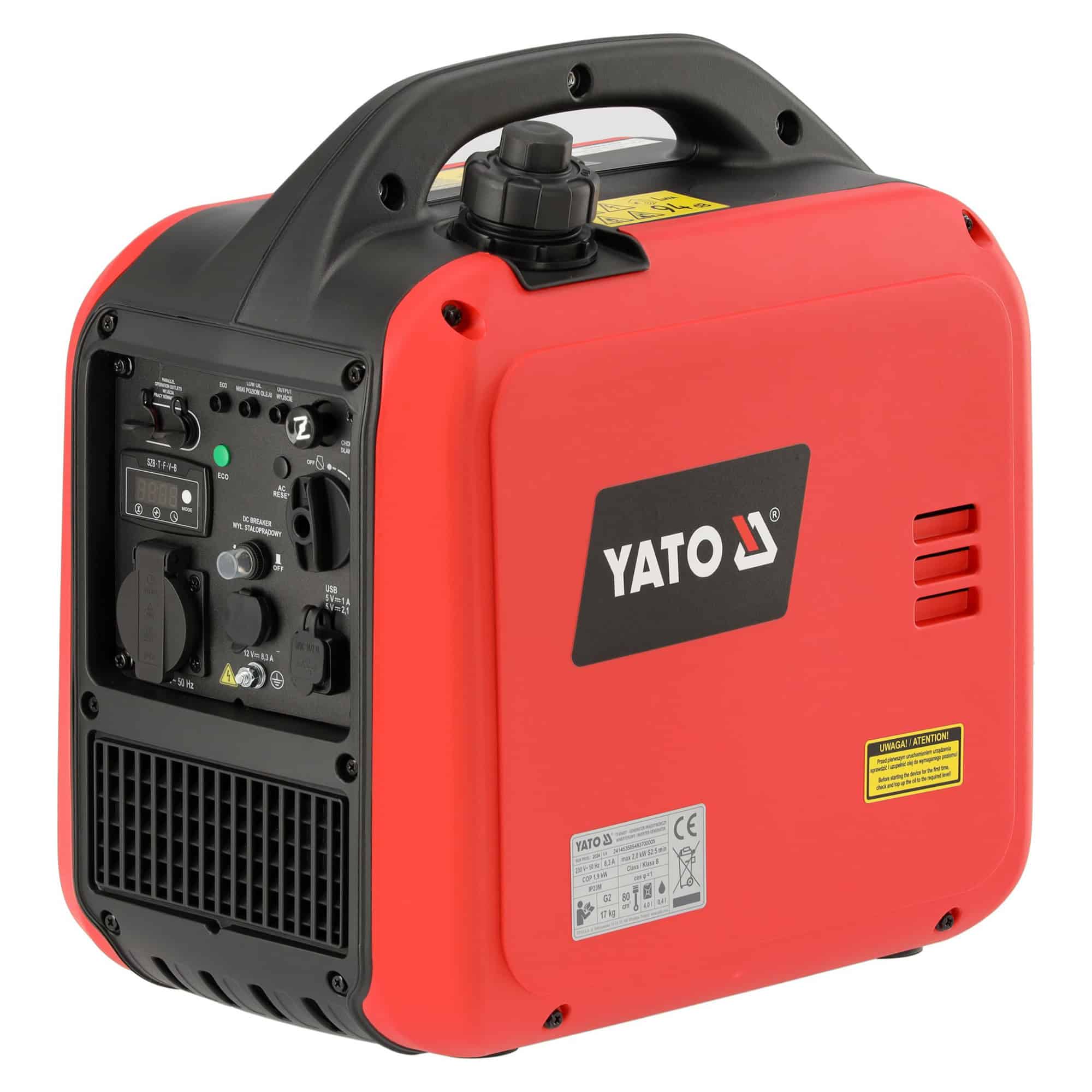 Invertterigeneraattori 2000 W 2,4 kW, Yato.