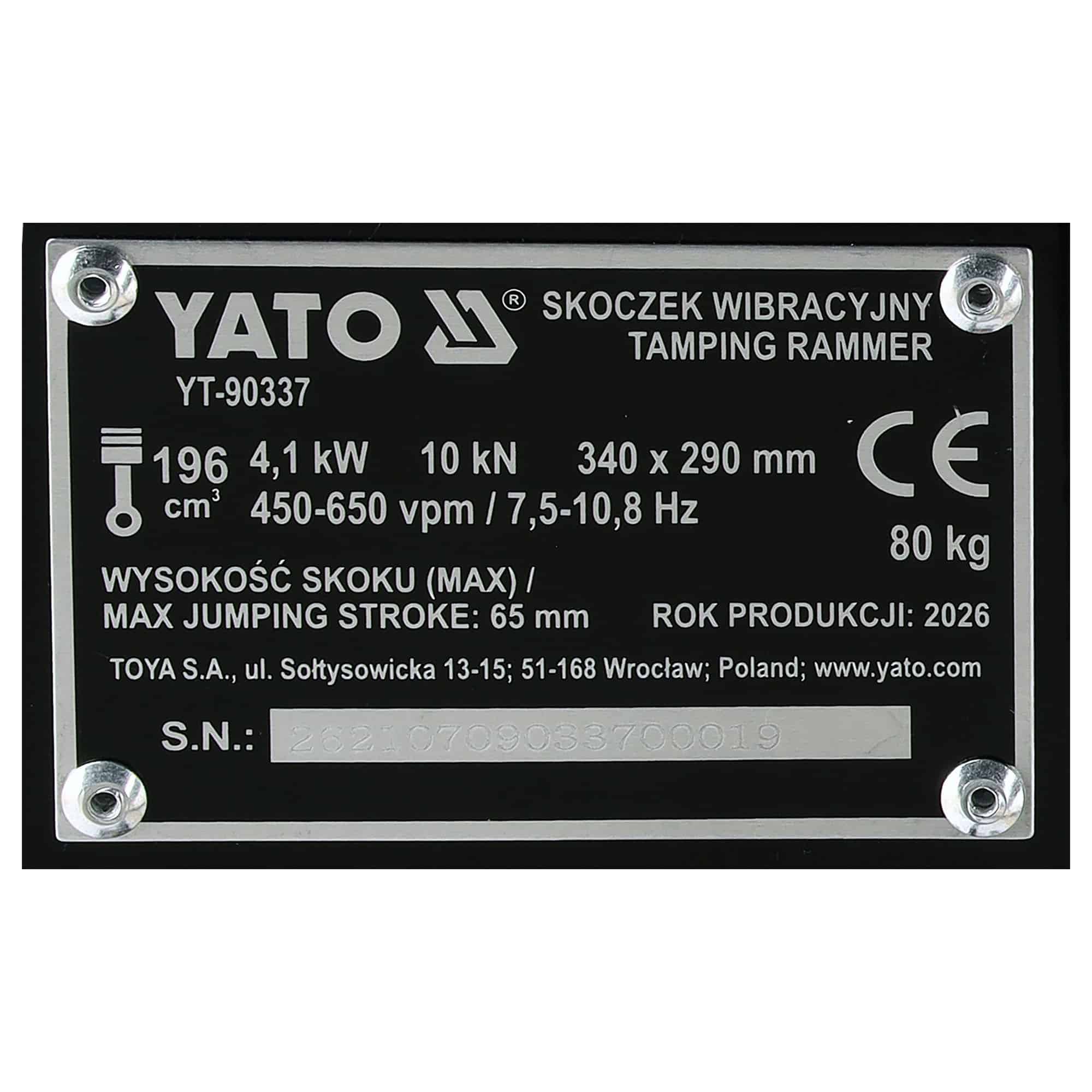 Maantiivistäjä / tärylätkä 80 kg, Yato - Image 15