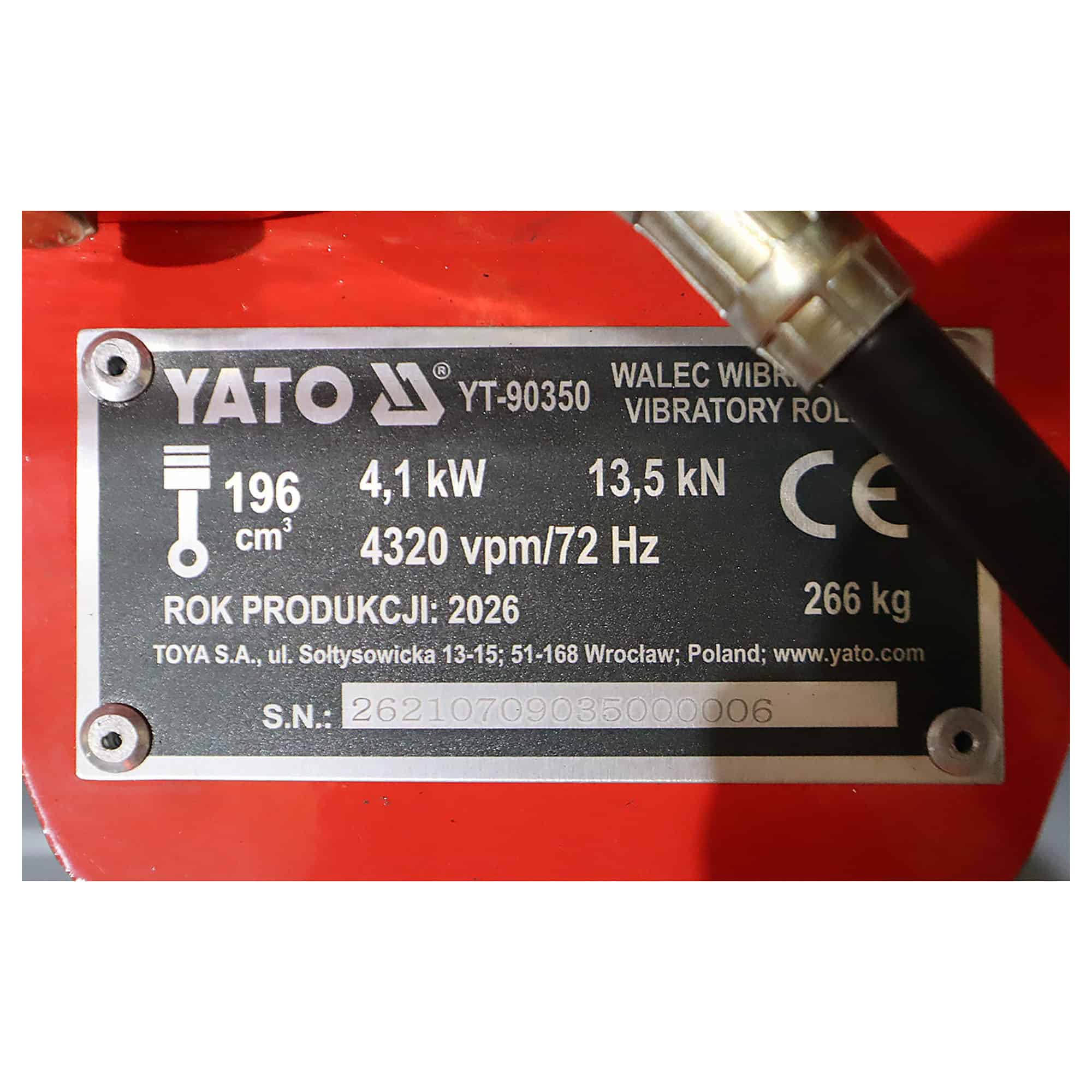Maantiivistäjä / täryjyrä 266 kg, Yato - Image 8