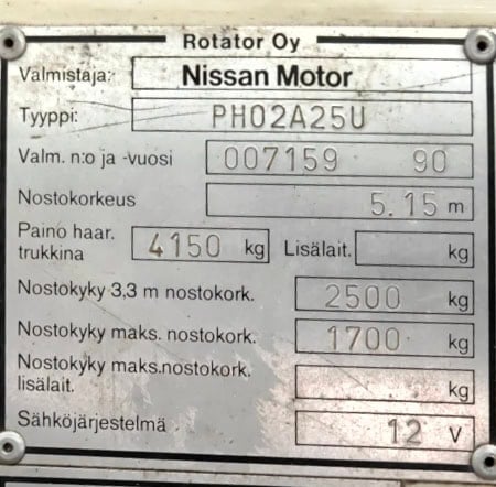 Nissan A25U Kaasutrukki vm. 1990 - Image 5