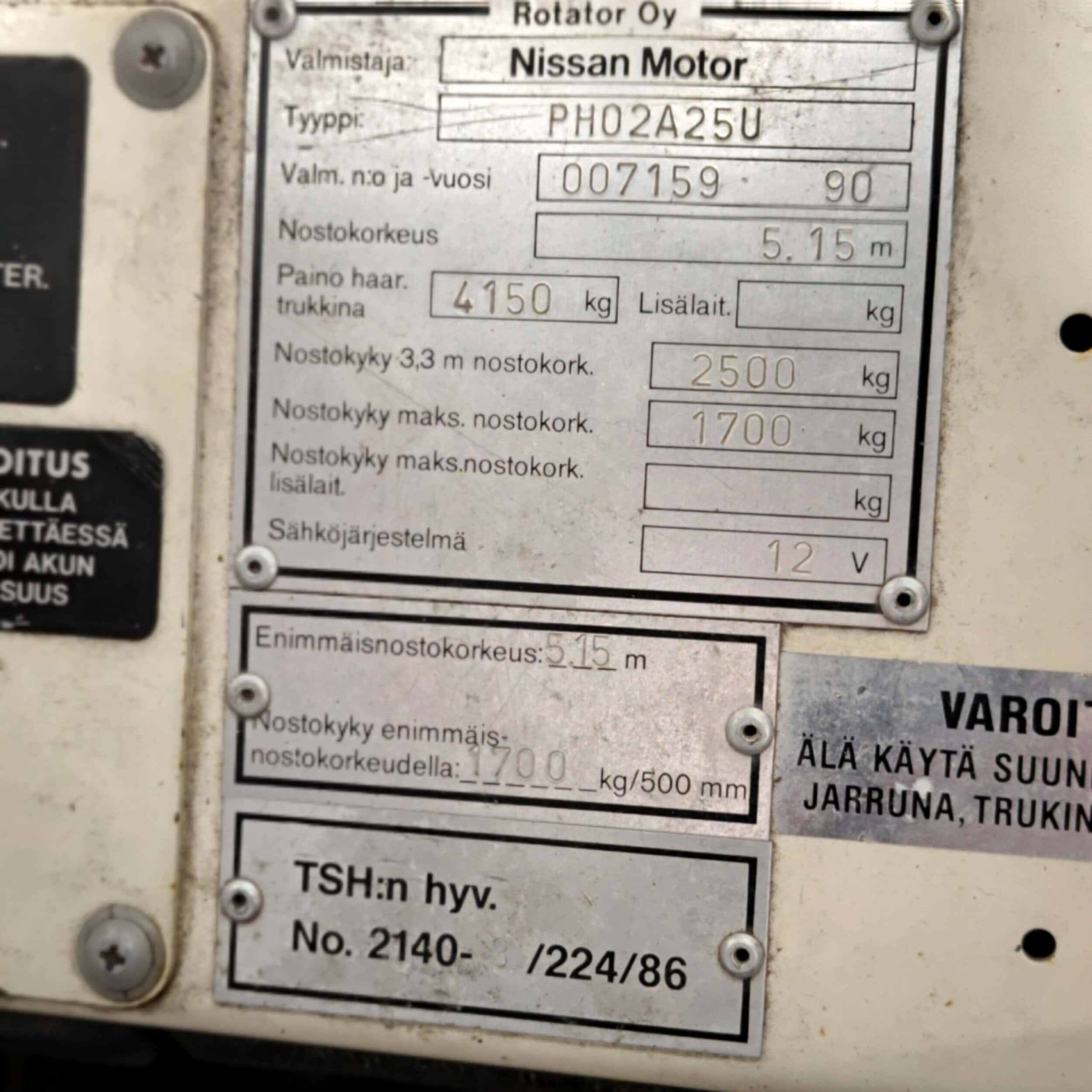Nissan A25U Kaasutrukki vm. 1990 - Image 6